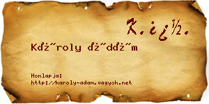 Károly Ádám névjegykártya