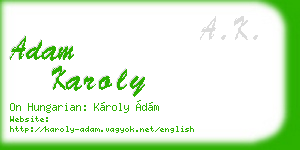 adam karoly business card